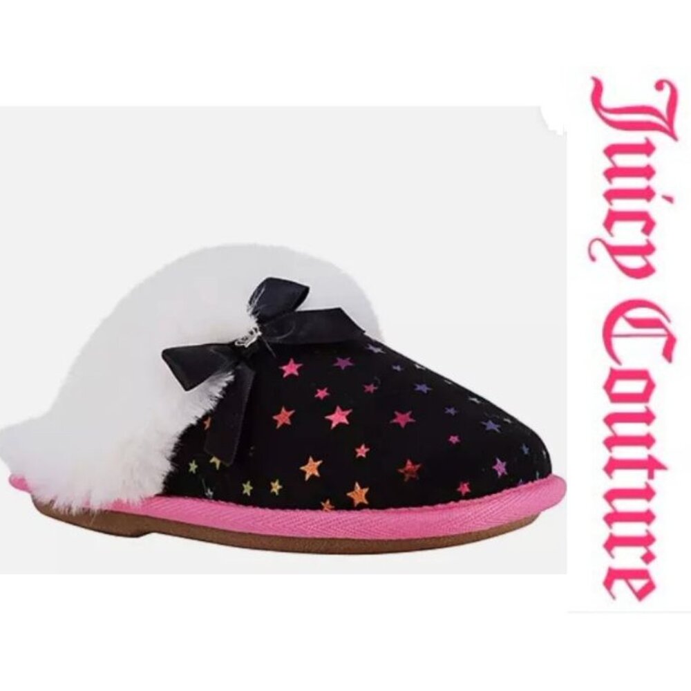 🆕 Juicy by Juicy Couture Sonora Girls Slip-On Slippers Black SZ 4-5 🌟🌟